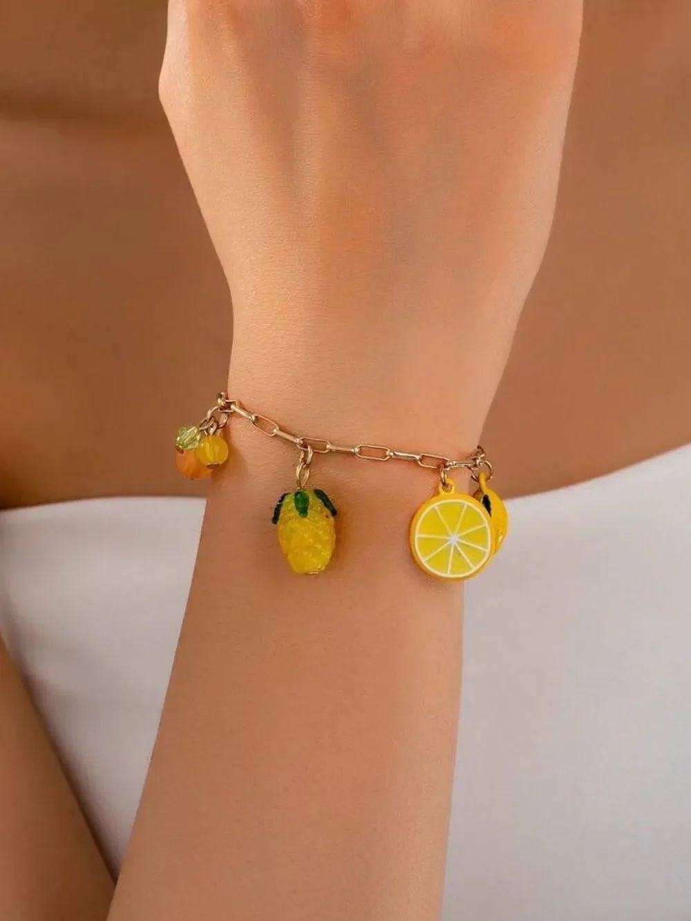 Lemon & Pineapple Charm Bracelet R756